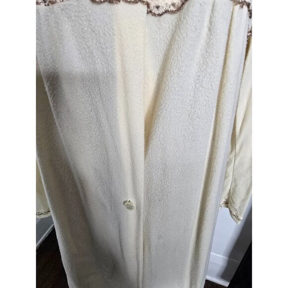 Vintage 70s Cream Boho Prairie Night Gown House Dress Bell Sleeve - Picture 4 of 14